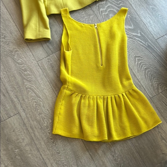 Yellow Blazer and Peplum Top Set - Picture 6 of 13